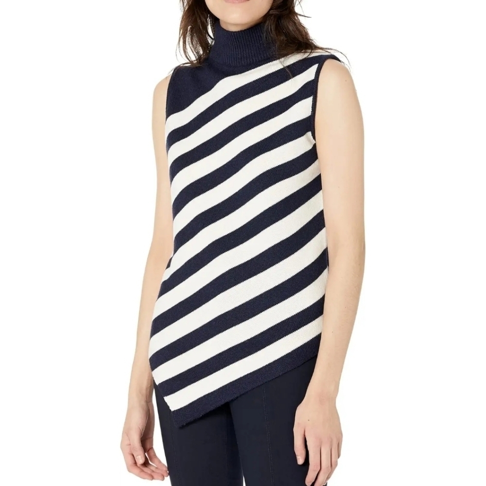 NWT $375 MILLY Stripe Asymmetrical Tank size XL